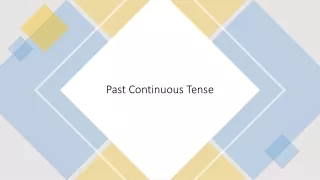 Past Continuous tense in English