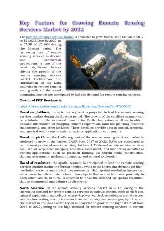 the remote sensing services market is projected