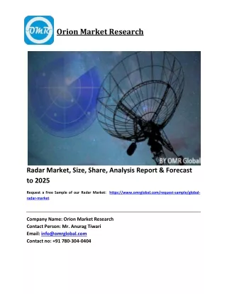 Radar Market Growth, Size, Share, Industry Report and Forecast 2018-2023