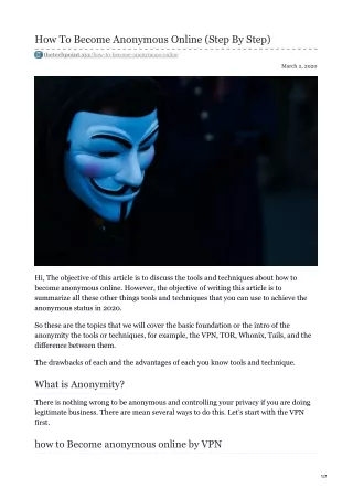 How To Become Anonymous Online (Step By Step)