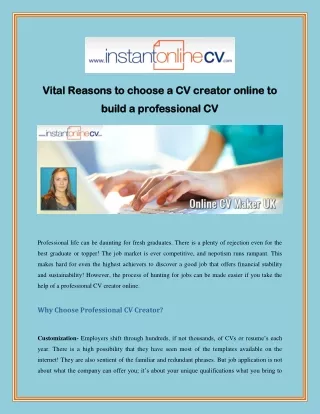 Vital Reasons to choose a CV creator online to build a professional CV