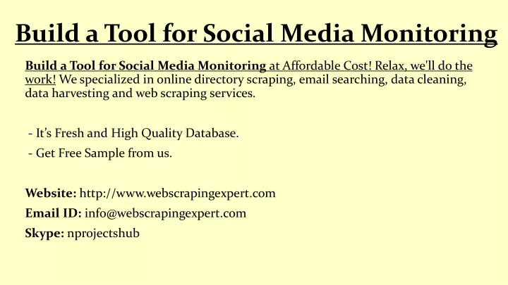 build a tool for social media monitoring