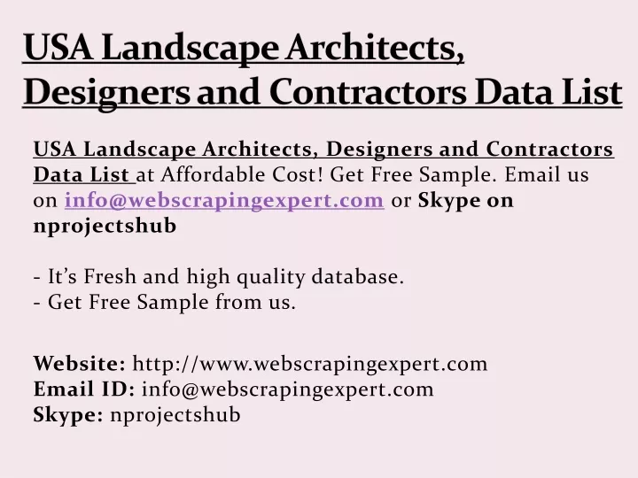usa landscape architects designers and contractors data list