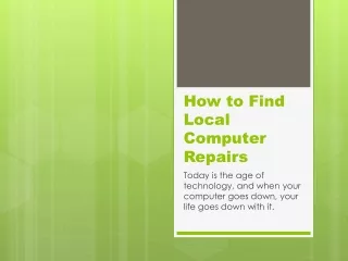 How to Find Local Computer Repairs