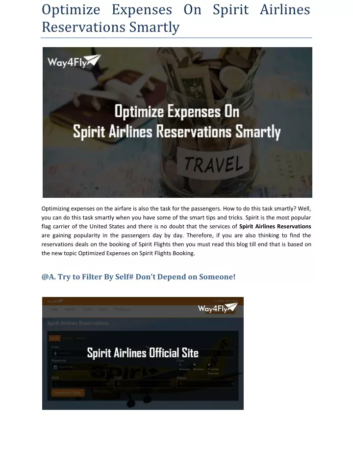 optimize expenses on spirit airlines reservations