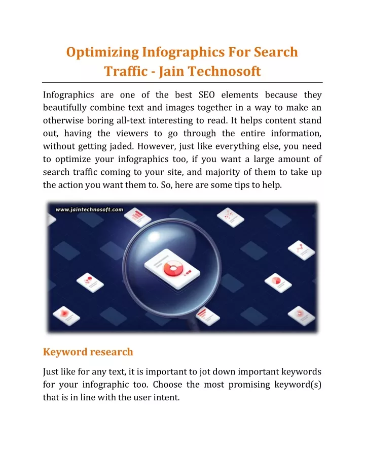 optimizing infographics for search traffic jain