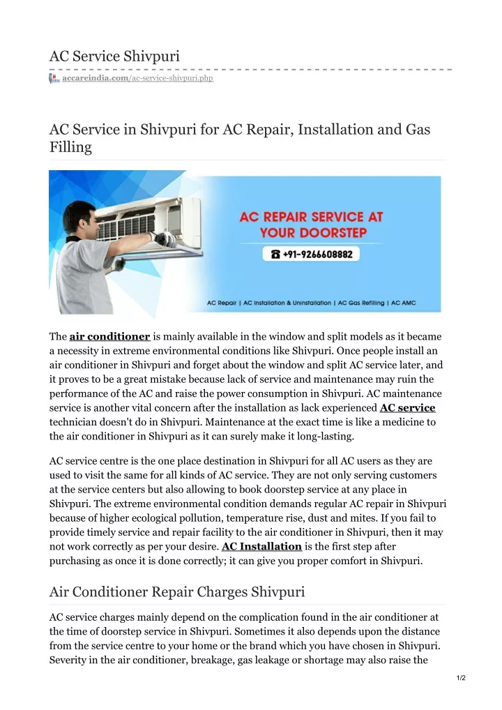 ac service shivpuri