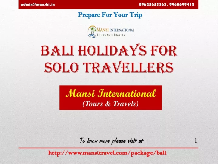 bali holidays for solo travellers