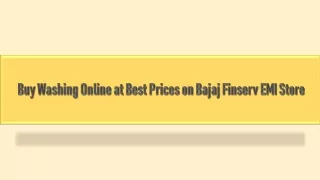 Buy Washing Machine Online at Best Prices on Bajaj Finserv EMI Store