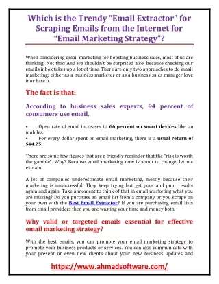 which is the trendy email extractor for scraping