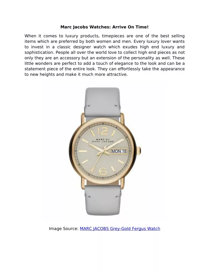 marc jacobs watches arrive on time