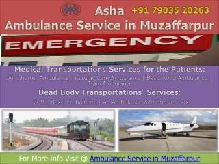 Ensure of your Prestigious ICU Ambulance Service in Muzaffarpur | ASHA AMBULANCE