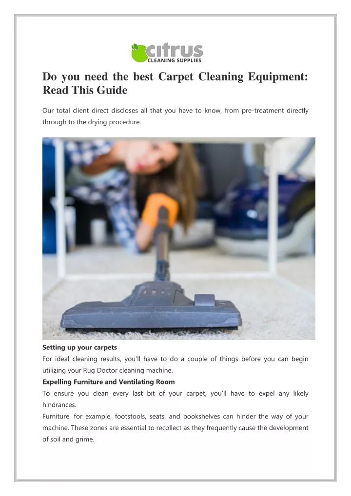 do you need the best carpet cleaning equipment