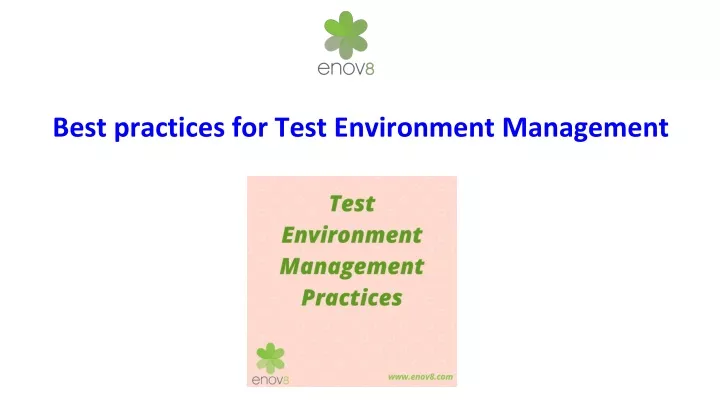 best practices for test environment management