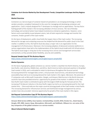 container as a service market by size development