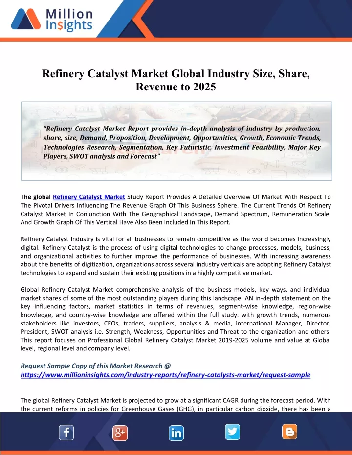 refinery catalyst market global industry size