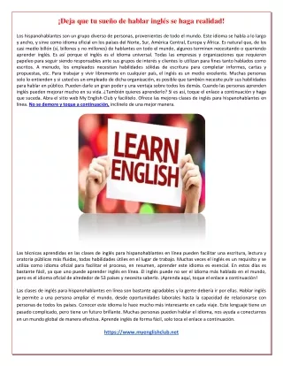 Deja que tu sueño de hablar inglés se haga realidad! - Copy