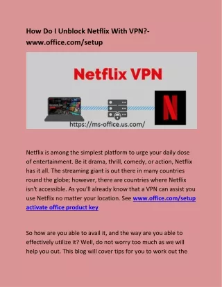 how do i unblock netflix with vpn www office