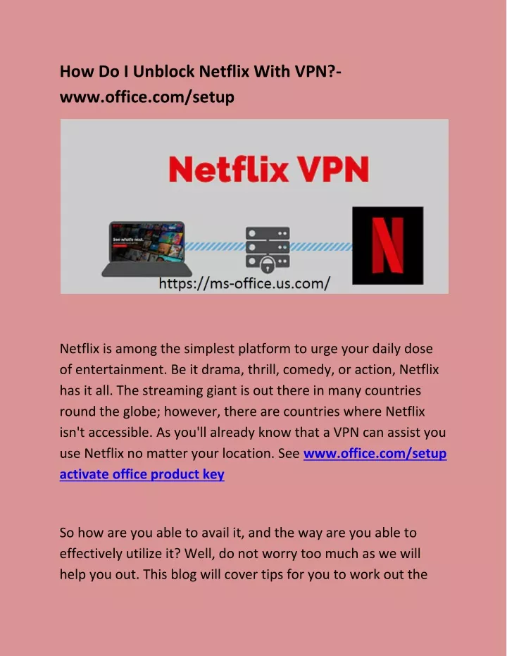 how do i unblock netflix with vpn www office