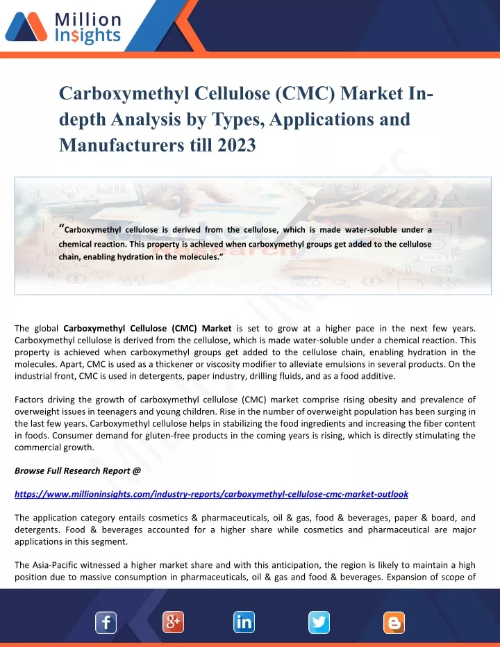 carboxymethyl cellulose cmc market in depth