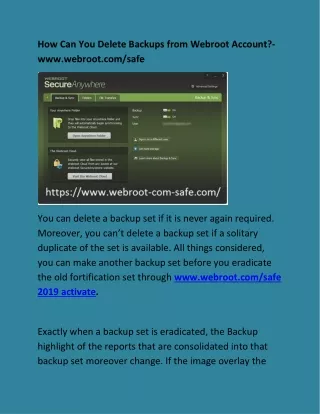 how can you delete backups from webroot account