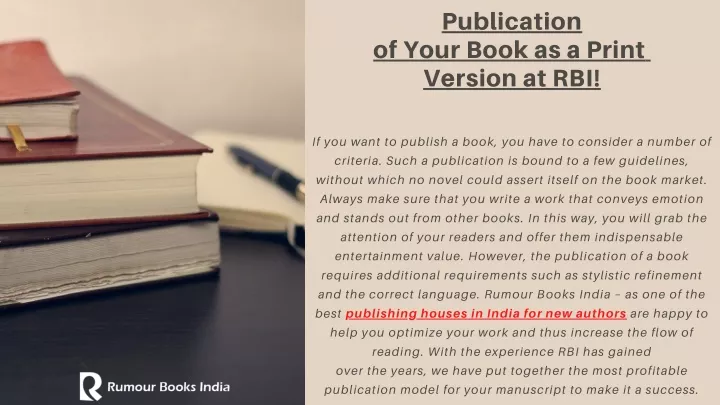 publication of your book as a print version at rbi