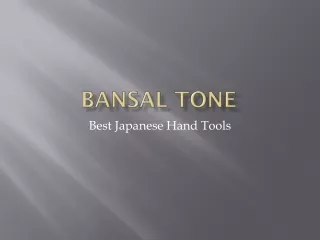Bansal Tone- Japanese Tool Box Set