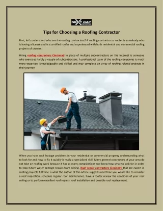 Tips to Choosing a Roofing Contractor