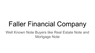 Sell Real Estate Note