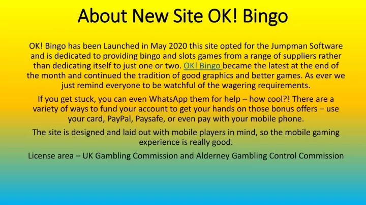 about new site ok bingo