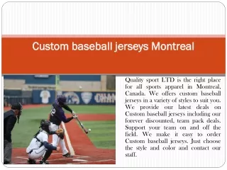 Custom baseball jerseys Montreal