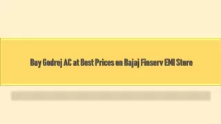 Buy Godrej AC at Best Prices on Bajaj Finserv EMI Store