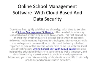 online school management software with cloud based and data security