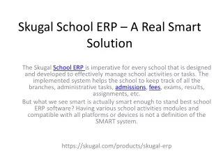 skugal school erp a real smart solution
