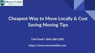 cheapest way to move locally cost saving moving tips