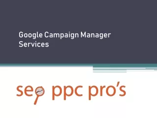 Google Campaign Manager Services - www.seoppcpros.com