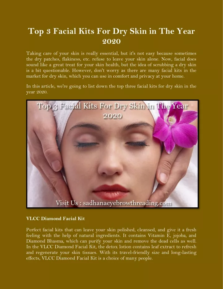 top 3 facial kits for dry skin in the year 2020