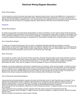 Electrical Wiring Diagram Education