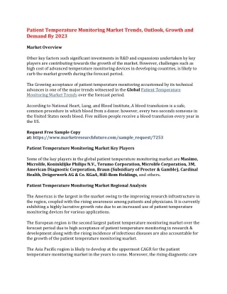 patient temperature monitoring market trends