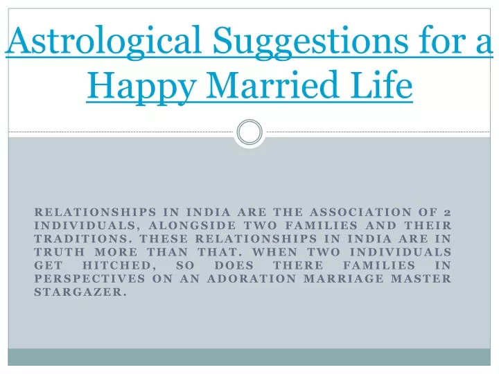 astrological suggestions for a happy married life