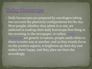 Today Horoscope