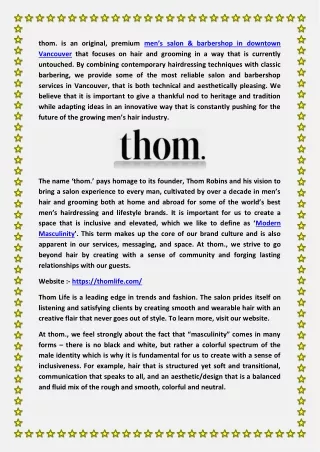 thom is an original premium men s salon