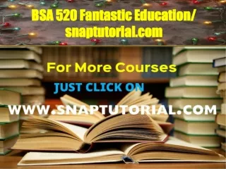 BSA 520 Fantastic Education / snaptutorial.com