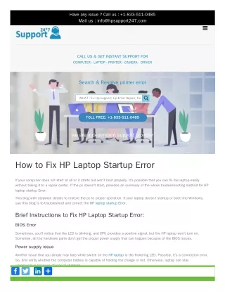 How to Fix HP Laptop Startup Error