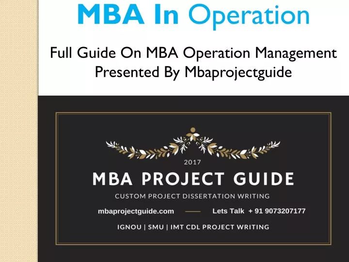 mba in operation