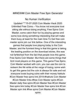 new coin master free spin generator