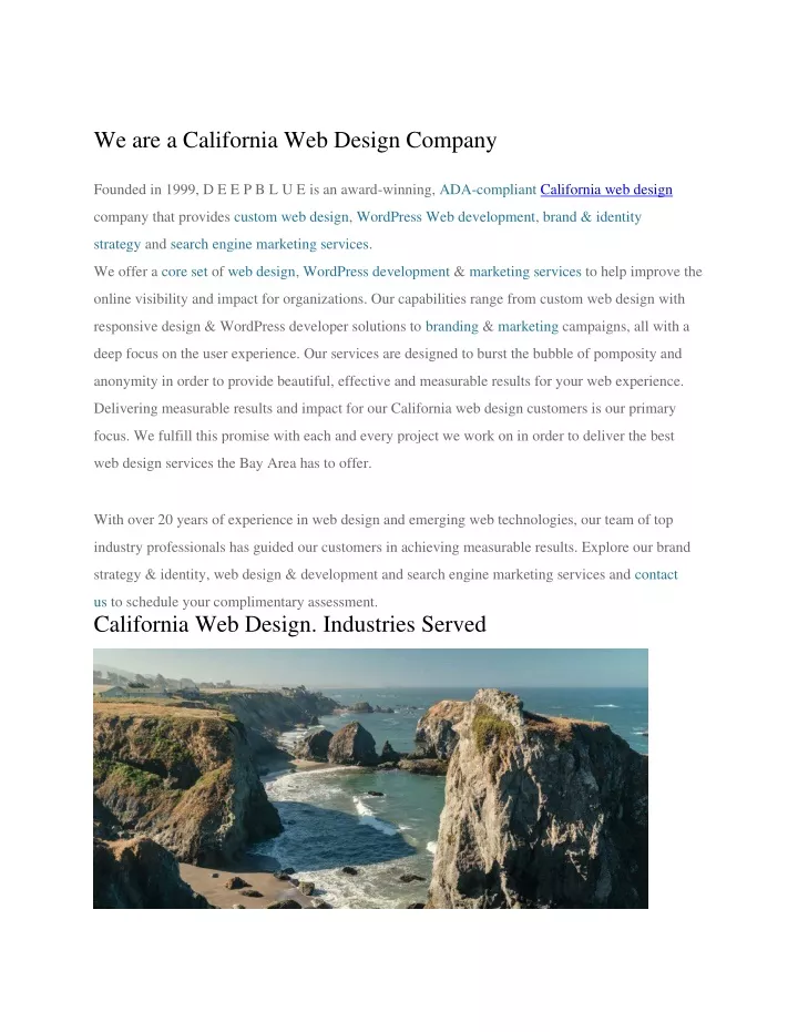 we are a california web design company