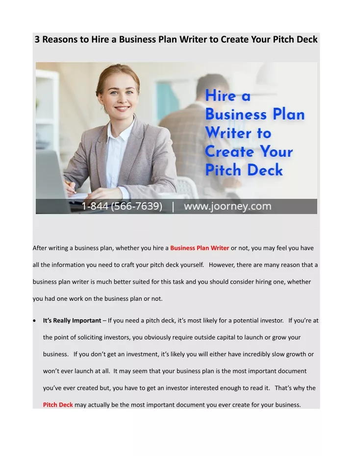 3 reasons to hire a business plan writer
