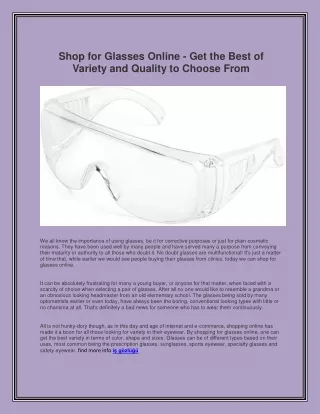 shop for glasses online get the best of variety