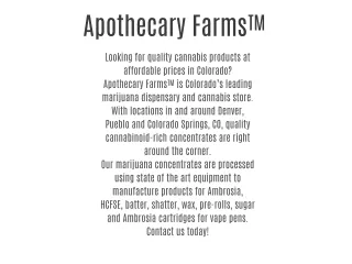 Apothecary Farms™